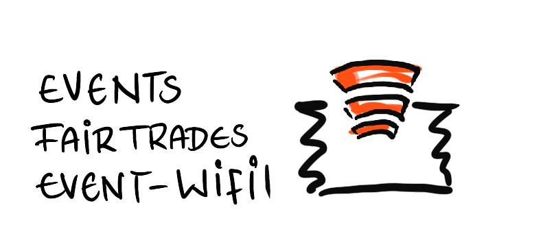 WiFi Symbol auf flacher Oberfläche; Events, Messen, Event-WLAN